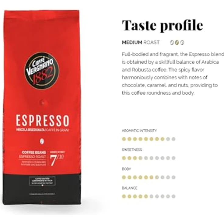 Caffè Vergnano 1882 Espresso ganze Bohne 1000g – Bild 3