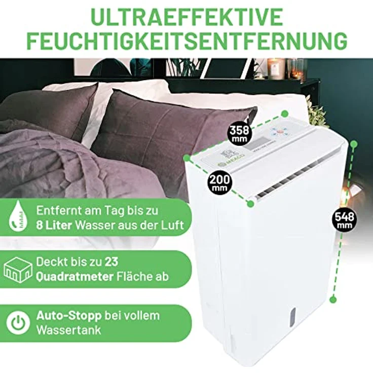Meaco DD8L Zambezi Luftentfeuchter, 660 W, 240 V, Weiß, 8L – Bild 4