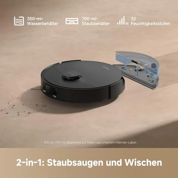 Dreame D20, Roboterstaubsauger mit 13.000 Pa Saugkraft, Wischfunktion und intelligenter Navigation, schwarz – Bild 5