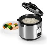 GOURMETmaxx Kompakt-Reiskocher & Dampfgarer, 1L, inkl. Dampfeinsatz, Gartopf, Reislöffel & Messbecher, Warmhaltefunktion, ideal für kleine Familien & Singles, spülmaschinengeeignet