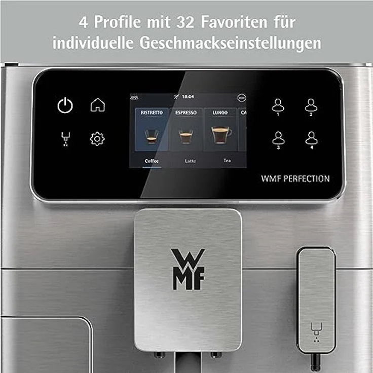 WMF Perfection 640 Kaffeevollautomat mit Milchsystem, 16 Getränkespezialitäten, Double Thermoblock, Edelstahl-Mahlwerk, Nutzerprofil Speicherung, Wifi – Bild 4