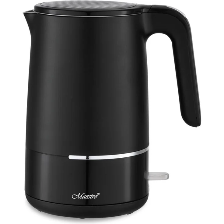 Maestro MR-037 Wasserkocher 1,7 l, 1800 W, doppelwandig, schwarz mit Sicherheitsfunktionen