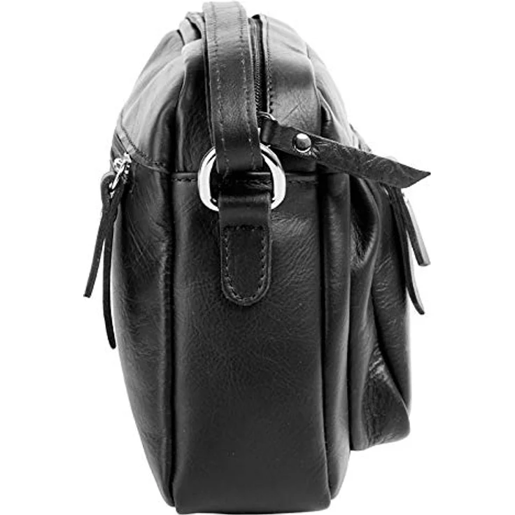 Samantha Look Umhängetasche, echt Leder, made in Italy, Smartphonefach bis 6 Zoll, schwarz – Bild 5