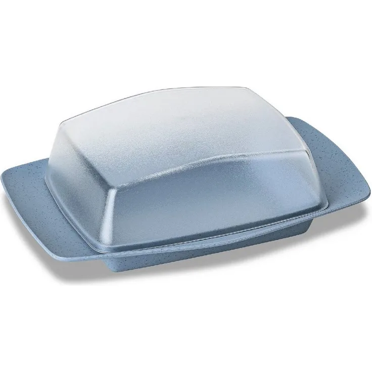 KOZIOL Butterdose RIO mit Retrodesign, Kunststoff, 250 g, nature flower blue, spülmaschinengeeignet