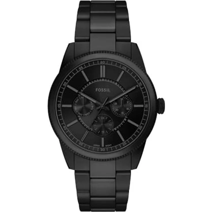 FOSSIL FS6135 Herren Analog Quarz Uhr, 42mm Edelstahlgehäuse, schwarzes Zifferblatt, schwarzes Edelstahlarmband, wasserdicht bis 50m – Bild 1