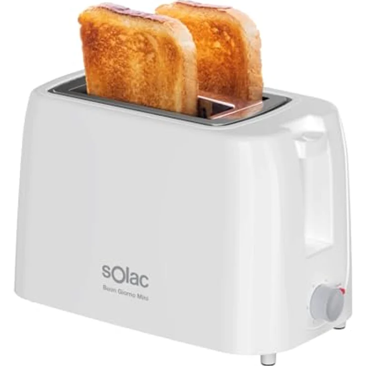 Solac Mini-Toaster Buon Giorno 750W in Weiß | 2 Schlitze für Toastbrot | 6-stufiger Bräunungsregler | Selbstzentrierungssystem | Herausnehmbare Krümelschublade | Kabelaufbewahrung – Bild 1