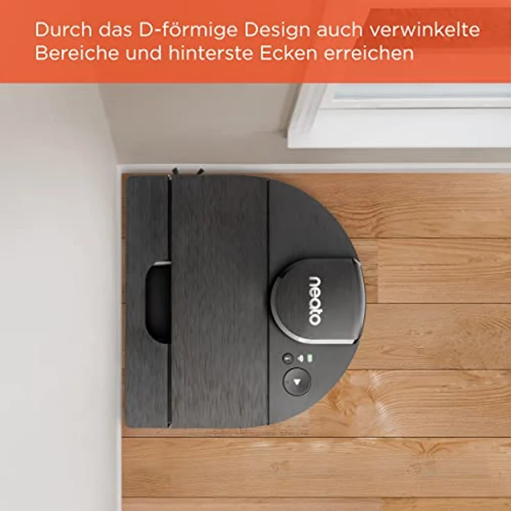 Neato Robotics D9 Saugroboter, 120 min Akkubetrieb, App- und Sprachsteuerung, grau – Bild 2