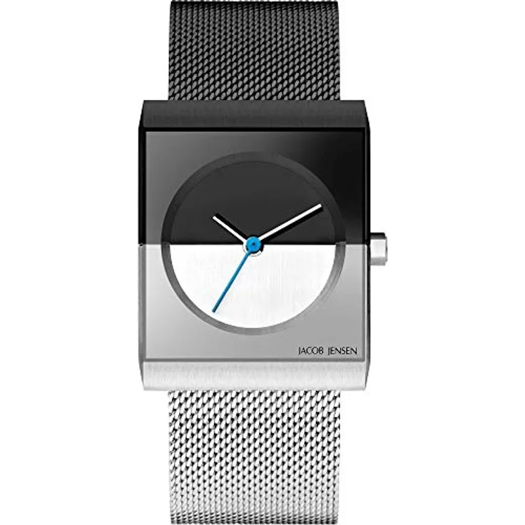 Jacob Jensen Damen Analog Quarz Uhr mit Edelstahl Armband JJ525, klassisches Design in Schwarz und Silber - Preisvergleich