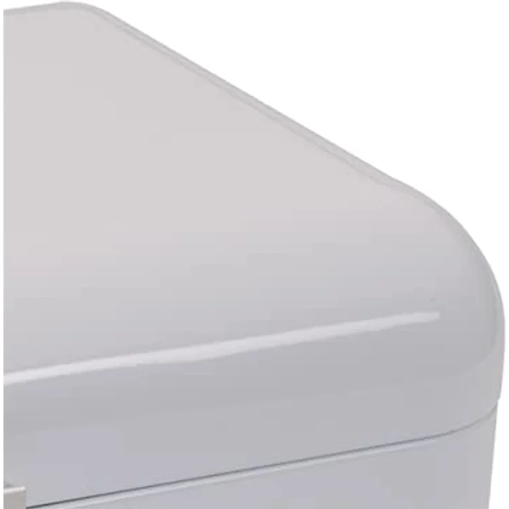 ECHTWERK Retro-Brotkasten aus Metall mit Sichtfenster, platzsparende Aufbewahrungsbox in Weiß, 42,5 x 23,8 x 17 cm – Bild 3
