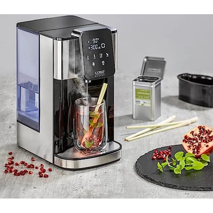 Caso HW 1660 Turbo Heißwasserspender, heißes Wasser in wenigen Sekunden (40-100°C), 2600 Watt, 4 Liter, Display, Wasserfilter, Edelstahl, silber – Bild 6