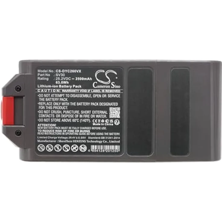 TCTK Akkus Kompatibel mit [Dyson] Detect Slim, SV26, SV30, SV34, SV35, SV46, V12 Detect Slim, V12 Detect Slim Fluffy, V12 Slim, V12 SV20 Ersetzt 386706-85, 394167-1, 965470-01 - 25.2V, 2500mAh, 63Wh - Staubsauger-Zubehör - 695g – Bild 2