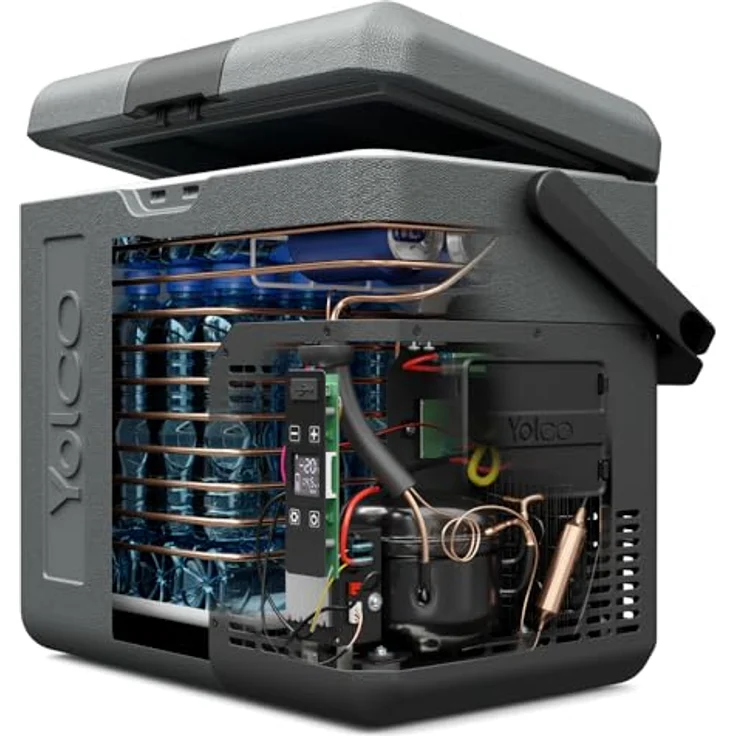 Yolco ET18 Carbon, Kühlbox mit 17 l und -20°C Kühlleistung, betrieben mit 12V/24V, leise (48 dB) – Bild 10