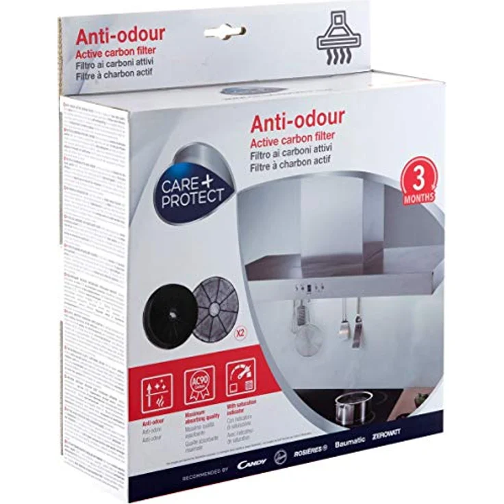 CARE+PROTECT Aktivkohlefilter für Abzugshauben, maximale Absorption, Sättigungsanzeige, selbstlöschend, 2x220 g – Bild 4