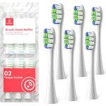 Oclean Bürstenköpfe 6 Stück Weiß, Ersatzbürsten mit DuPont-Borsten und Zungenreiniger, W-Shape Design Schallzahnbürste, Aufsteckbürsten für Oclean Elektrische Zahnbürste