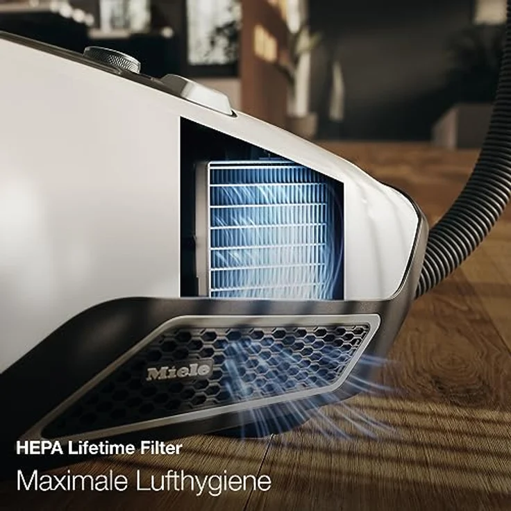 Miele Blizzard CX1 PowerLine SKCF5 Bodenstaubsauger, beutellos, 890 Watt, 11 m Aktionsradius, Mangorot – Bild 3