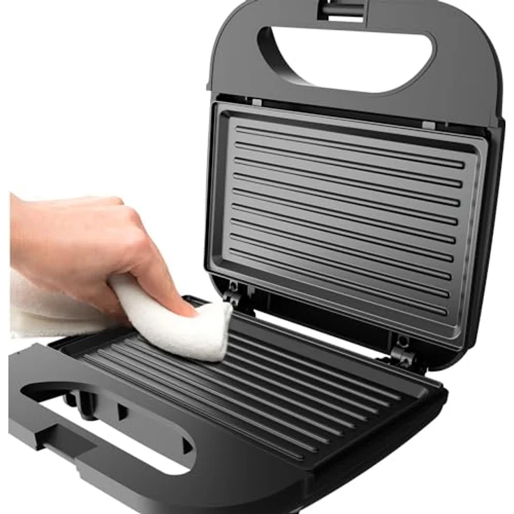 Black + Decker Sandwichmaker BXSA752E/ ES9680130B, 750 W, kompakter Sandwichgrill in Schwarz – Bild 3