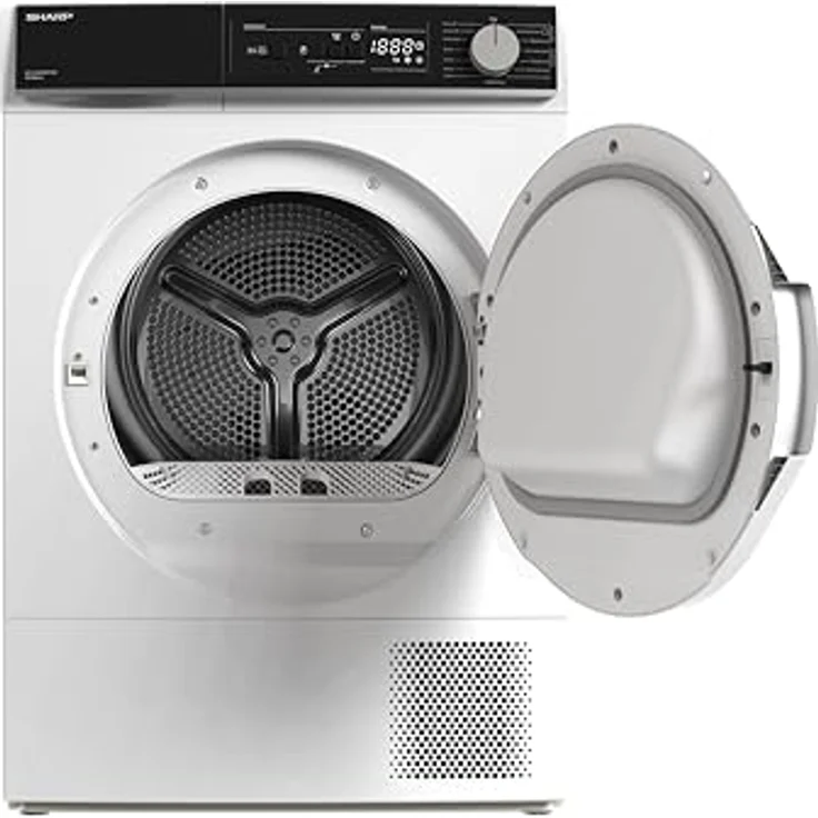 Sharp KD-NHA8S8P1W3-DE Wärmepumpentrockner, 8 kg, 15 Programme inkl. 30 Min. Kurzprogramm, Schontrommel mit LED-Beleuchtung, Weiß – Bild 5