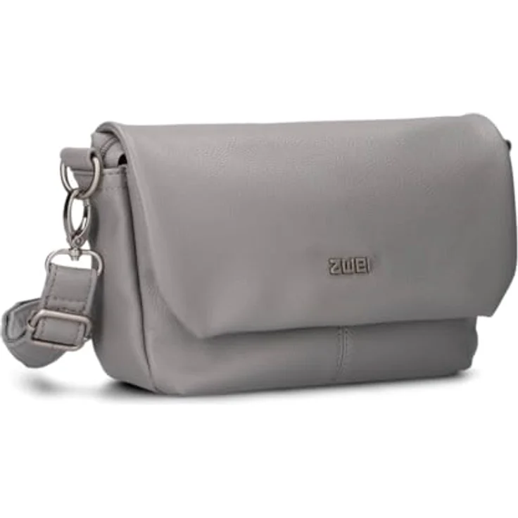 ZWEI Bodybag Mademoiselle M40, Crossbody Bag aus genarbtem Kunstleder, grau, 26 x 7 x 16 cm – Bild 1
