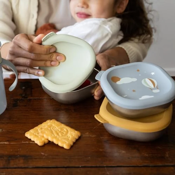 BÉABA, 3er-Set Edelstahlbehälter für Babys,Pürees und Snacks, auslaufsicher, bruchsicher, mikrowellen- & gefriergeeignet, BPA-frei, geruchsneutral, langlebige Aufbewahrungsdosen, 250 ml, Adventure – Bild 8