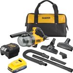 DeWalt DCV 501 LE1 Akku Stabsauger 18 V 0,7 l Staubklasse L + Powerstack Akku 1,7 Ah, praktischer Sauger mit HEPA-Filter, Gürtelhaken und LED-Leuchte