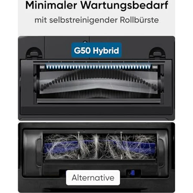 eufy G50 Hybrid Saugroboter mit Wischfunktion, 4.000Pa Saugkraft, Dynamische Navigation, Pro-Entwirrkamm, Wischpad, Ideal für Tierhaare & Hartböden – Bild 3