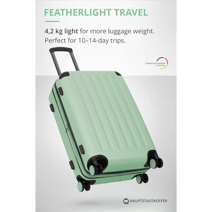 Hauptstadtkoffer Spree Mittelgroßer Koffer Hartschale Trolley, 65 cm, TSA, 74 Liter, mint – Bild 6