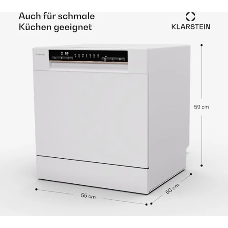 Klarstein Mini-Geschirrspüler Amazonia Eco 8, Leiser Tischgeschirrspüler für 8 Gedecke, 7 Spülprogramme, Weiß – Bild 6