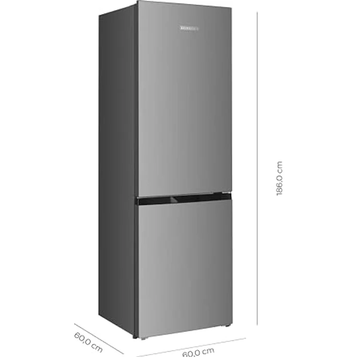 Heinrich´s Kühlgefrierkombination mit 315 L Gesamtvolumen, 219 L Kühlvolumen und 96 L Gefriervolumen, LED Beleuchtung, leise 40 dB, 7 Temperaturstufen, Inox – Bild 5