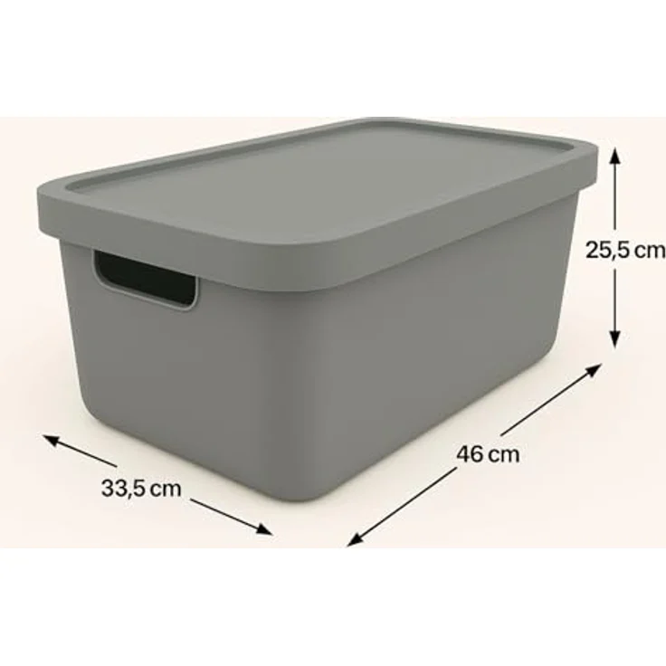 Plastard Aufbewahrungsboxen mit Deckel, 31 L, 4er-Set, grau, BPA-frei, stapelbar, robuste Kunststoffbox für Ordnung in Küche, Bad, Büro und Kinderzimmer – Bild 2