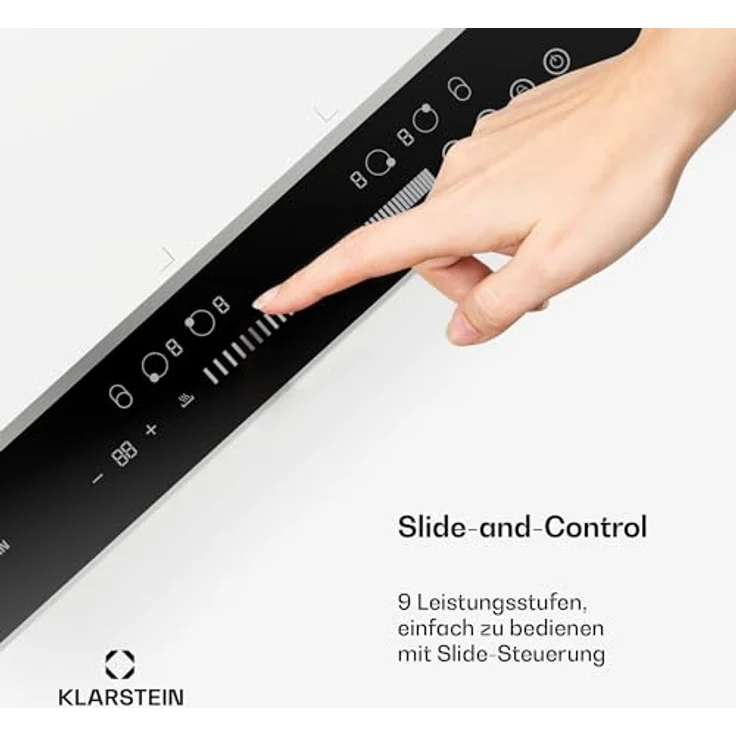 Klarstein DualTone CP8-KL-DT-60-Fl-Wh, Induktionskochfeld 4 Zone FlexTouch mit 7200 W, Timer und LED-Display, weiß – Bild 5