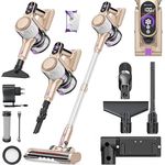 KESSER® Akku Staubsauger kabellos bis 70 Min. Laufzeit & Leise mit LED Display | Anti-Tangle-Bodenbürste für Hartböden Teppich Tierhaare