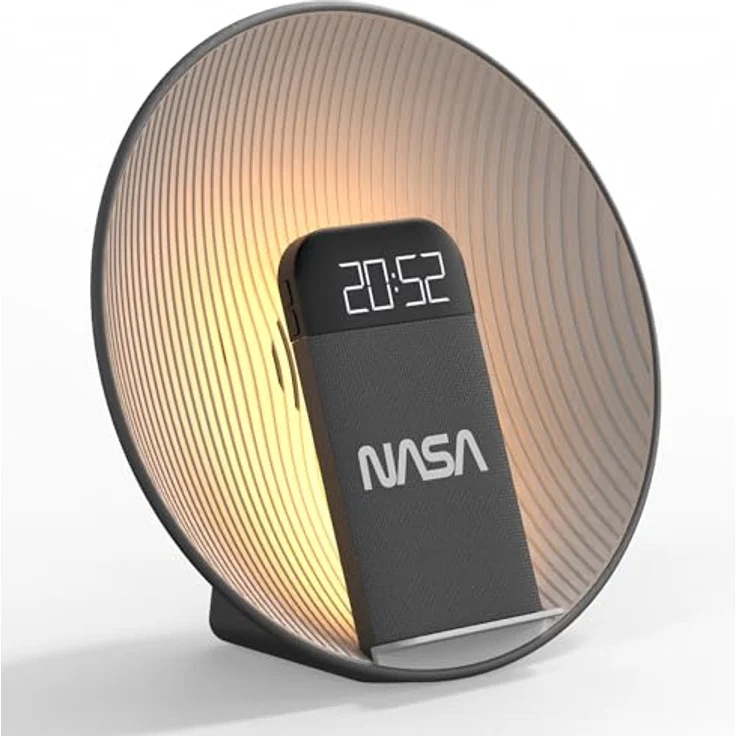 Nasa SPC600, Wecker mit BT-Lautsprecher, Qi-Charger und LED-Licht, kabellos – Bild 2