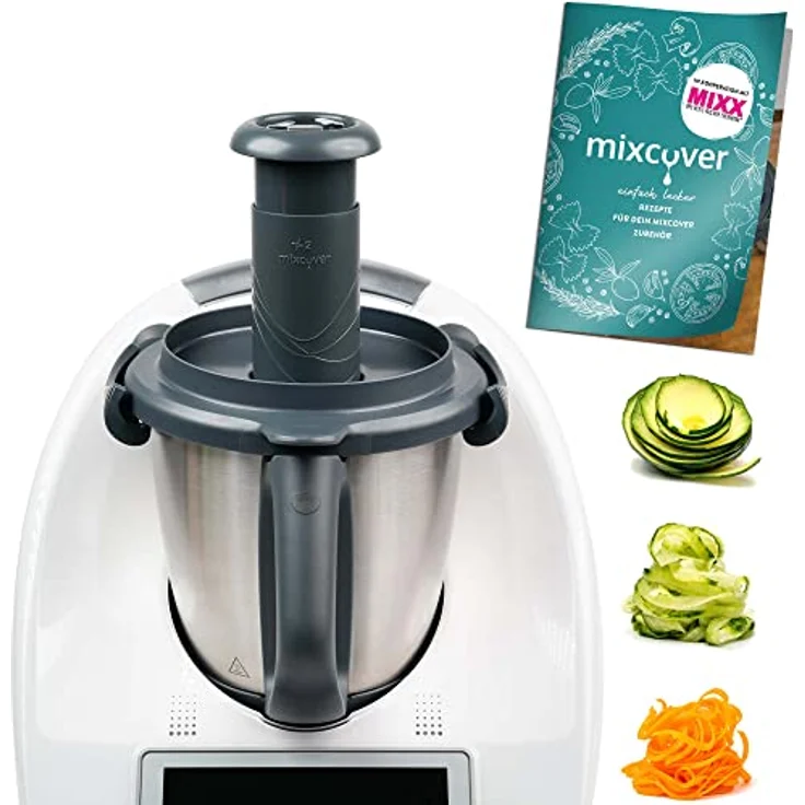 mixcover verbesserter Spiralschneider Gemüsenudeln herstellen mit Ebook Rezeptheft kompatibel mit Vorwerk Thermomix TM6 oder Vorwerk Thermomix TM5 Gemüsepasta Gemüsehobel GemüseStyler – Bild 1