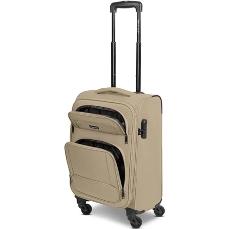 SMARTBOX Weichgepäck Kabinen-Koffer für Damen & Herren | Kleiner Cabin-Trolley 36 x 23 x 57 cm | leichte 2,6 kg | erweiterbar mit Dehnfalte | 4 Rollen & Zahlenschloss (Edition 04) – Bild 3