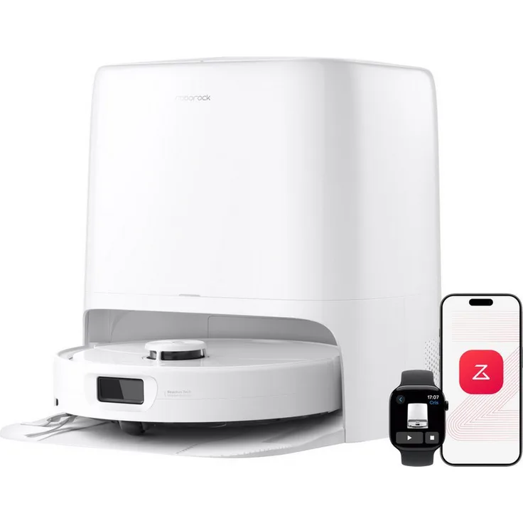Roborock Saugroboter Qrevo 2 Pro, Staubsauger mit Wischfunktion und 25.000 Pa Saugkraft, weiß