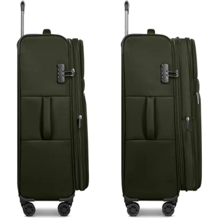 BUGATTI Valencia Soft, XL Check-in Koffer aus flexiblem Polyester, erweiterbar, 89L, 46.5 x 28.5 x 75cm, für Damen & Herren, mit Doppelrollen, leichter Trolley – Bild 3