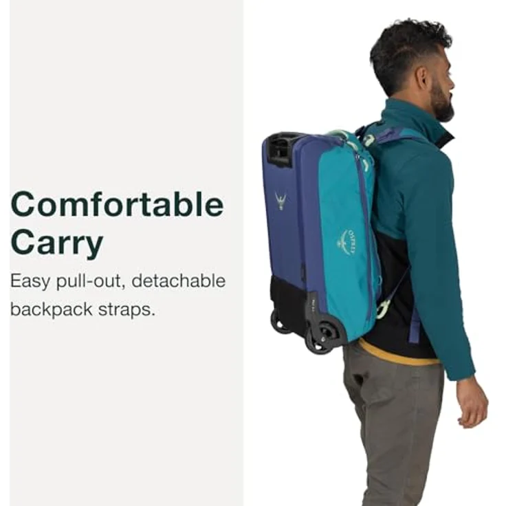 Osprey Daylite CO Whld Duffle 40, 2 Rollen Reisetasche, 58 cm, 40 l, Schwarz, Handgepäck mit Rucksackfunktion und zahlreichen Fächern – Bild 5