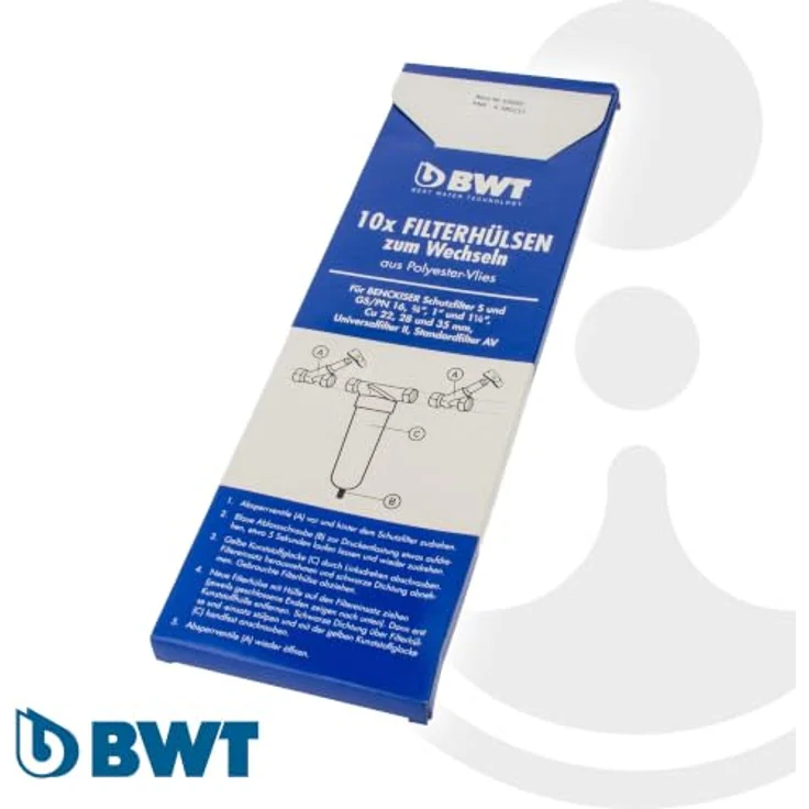 BWT Ersatzfilter 10999E, Polyester-Vlies DN 20-32, 10er Wechselbox, kompatibel mit 1-151063 – Bild 2