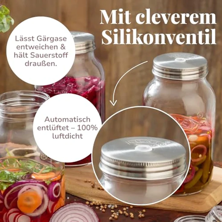 Kilner 2er Set Fermentationsgläser 1 Liter – Bild 5