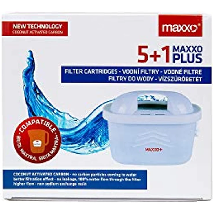 maxxo+ Wasserfilter 6er-Pack, kompatibel mit Brita Maxtra+, TÜV SÜD zertifizierte Filterpatrone für reines Wasser und besseren Geschmack – Bild 1