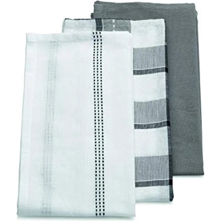Kela Geschirrtücher Pasado grau 3er Set , 100% Baumwolle – Bild 4