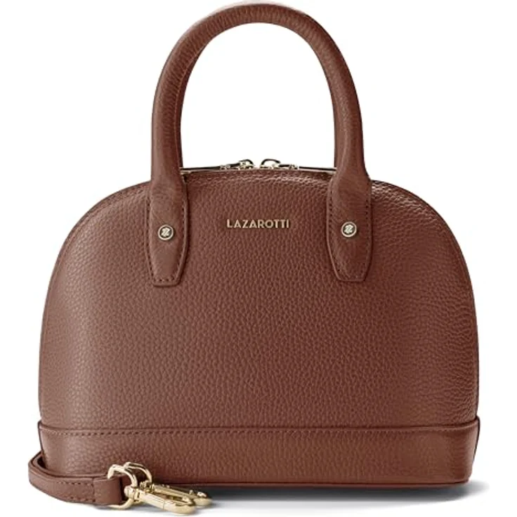 Lazarotti Bologna Leather Handtasche, 24 cm, braun, 100% Leder, Crossbody-Design – Bild 4