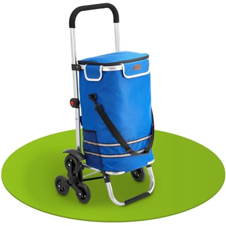 Juskys 3in1 Einkaufstrolley für Treppen - 56 L, klappbar & modern, Dunkelblau – Bild 1