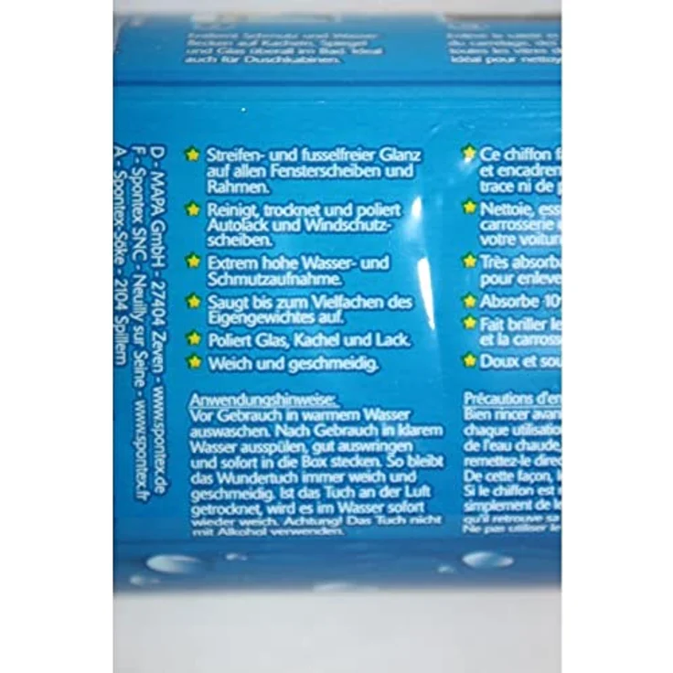 Spontex Wundertuch, hohe Wasser- und Schmutzaufnahme, streifen- und fuselfrei, 1er Pack – Bild 5