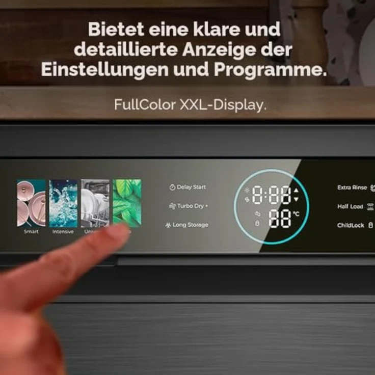 Cecotec Bolero Aguazero 6320, Geschirrspüler aus Edelstahl mit 15 Maßgedecken und 8 Waschprogrammen, inklusive Smart Wash-Technologie und Turbo Dry+ – Bild 6