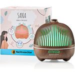 Nachtwaechter Sana - Top Aroma Diffuser mit 8 Licht- und 3 Timer-Funktionen | Aroma-Therapie | Flüsterleise | 2 Nebelmodi | langes Wellness-Feeling mit 550ml Fassungsvermögen (dunkle Holzoptik)