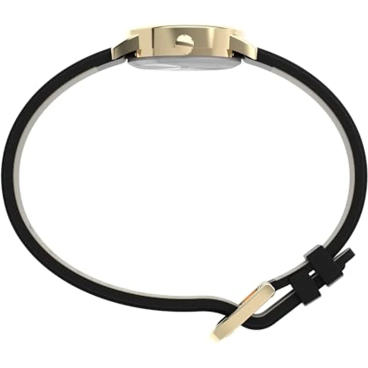 Timex Easy Reader Damen-Armbanduhr, 25 mm, schwarzes Lederarmband, Quarzwerk mit INDIGLO Beleuchtung, wasserdicht bis 30 m – Bild 2
