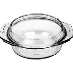 Bohemia Cristal Simax Schüssel rund mit Deckel flach 0,7 L, Glas, spülmaschinengeeignet