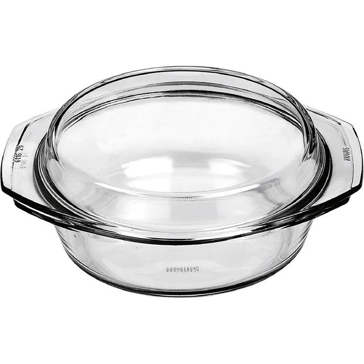 Bohemia Cristal Simax Schüssel rund mit Deckel flach 0,7 L, Glas, spülmaschinengeeignet