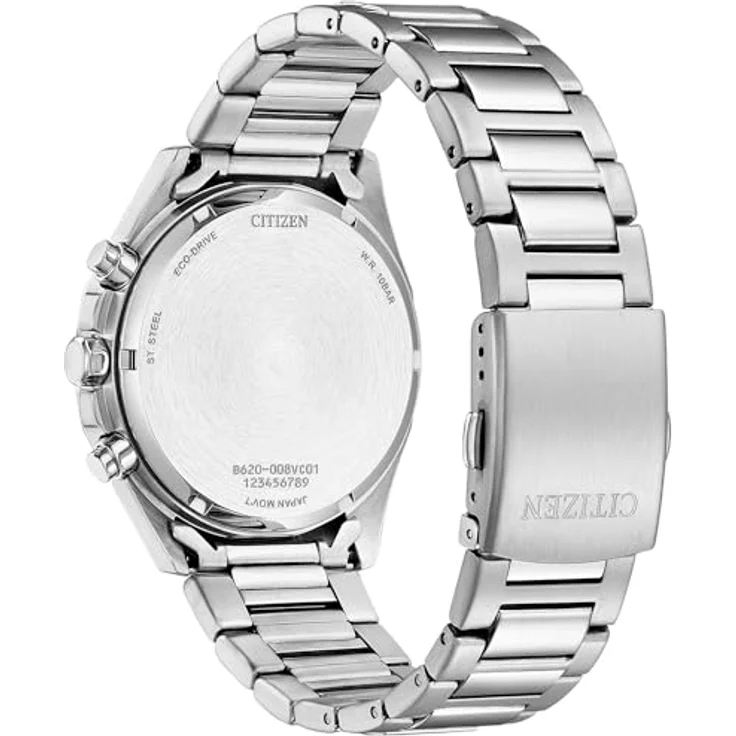 CITIZEN Herren Analog Quarz Uhr mit Edelstahl Armband CA4590-81L, Eco Drive Chronograph – Bild 2